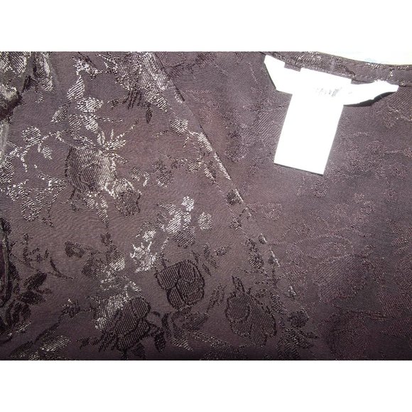 H&M Size 6 Plum Wine Jacquard Weave True Wrap Long Sleeve Wrap Midi Dress - Picture 5 of 10